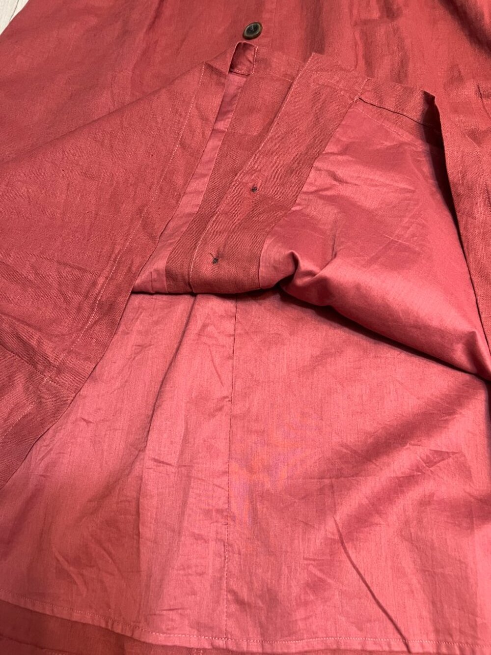 NWOT GAP Linen Blend Midi Dress Red Size 10 Sleeveless Button Belted Pockets - Picture 11 of 11